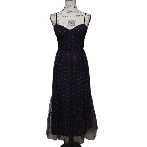 💋 BETSEY JOHNSON Lip Print Tiered Sweetheart Black Dress SIZES 12 NWT - Picture 13 of 13